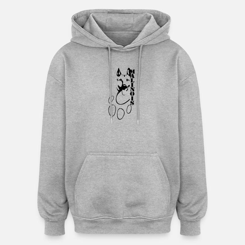 Malinois - Sweat à capuche oversize unisexe - gris chiné