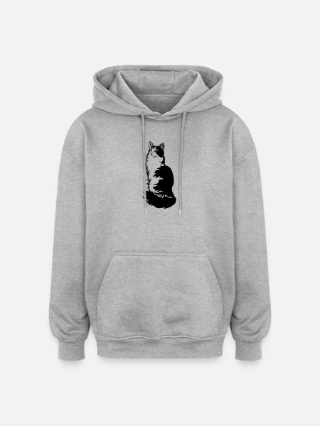 Noorse Boskat Smoking - Oversized uniseks hoodie - grijs gemêleerd