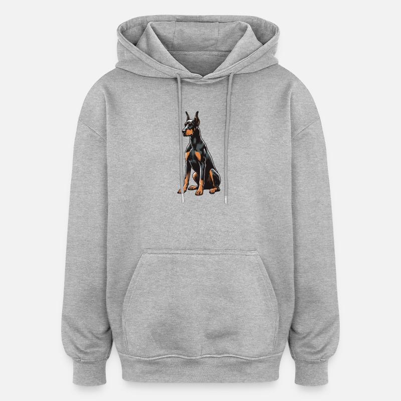 Doberman - Sweat à capuche oversize unisexe - gris chiné