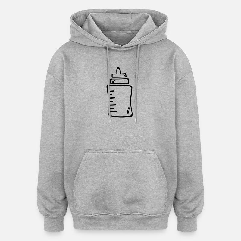 biberon - Sweat à capuche oversize unisexe - gris chiné