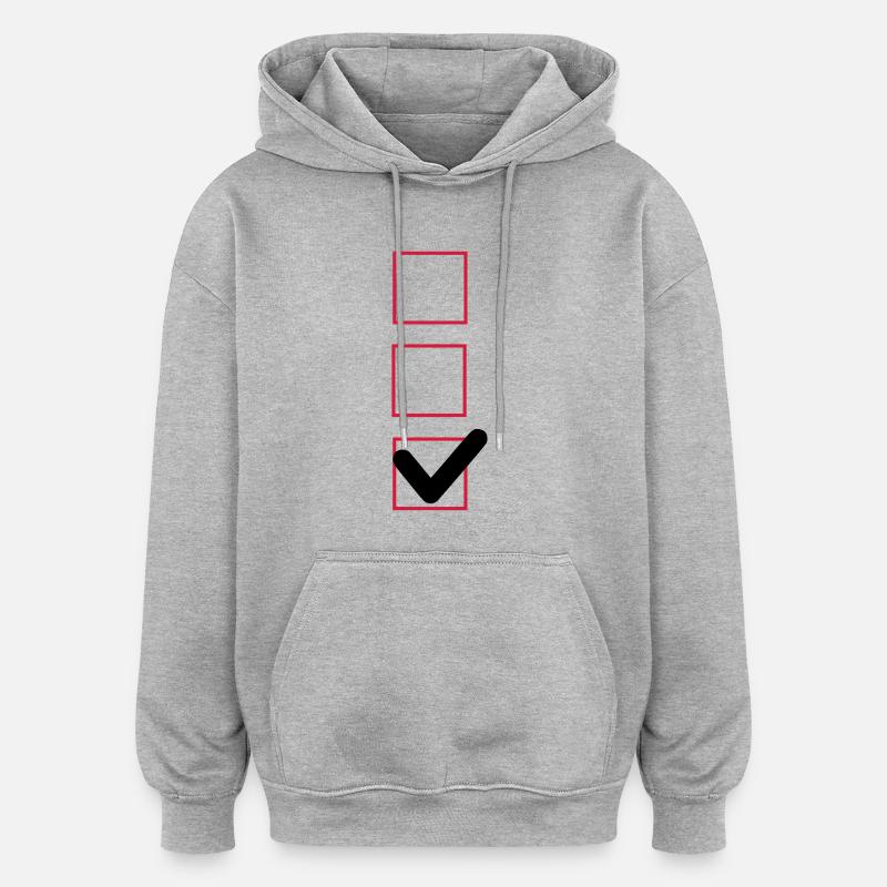 case cocher - Sweat à capuche oversize unisexe - gris chiné