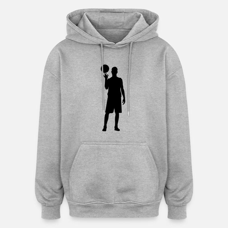 basket-ball - Sweat à capuche oversize unisexe - gris chiné