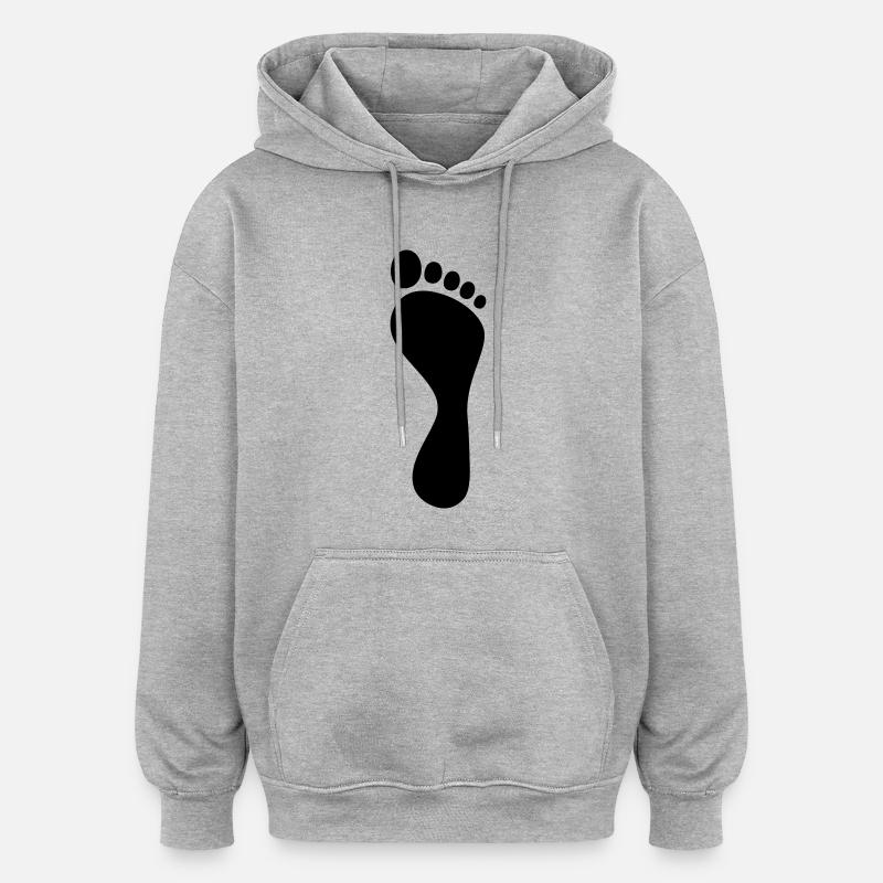 fuss_rechts - Oversized Unisex Hoodie - Grau meliert