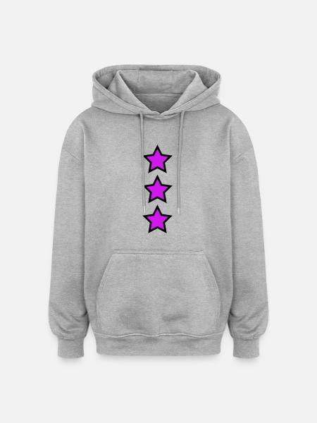 Magenta Sterne - Oversized Unisex Hoodie - Grau meliert