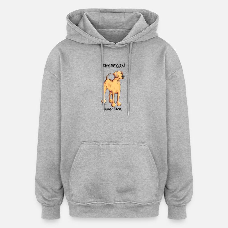 Rhodesian Ridgeback Chien - Sweat à capuche oversize unisexe - gris chiné