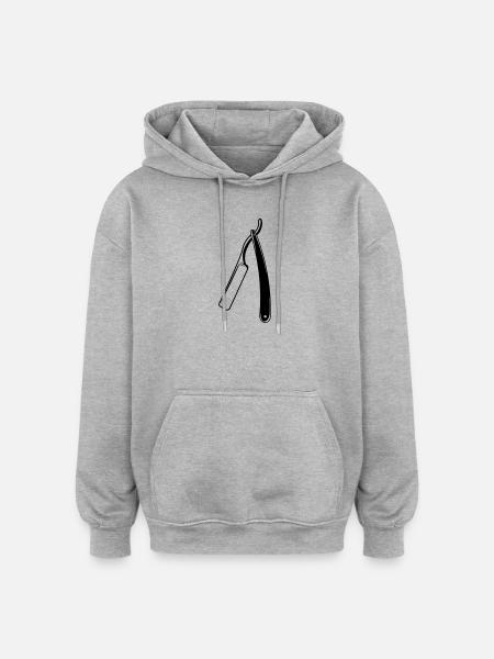 Razor transparent shadow image - Oversized Unisex Hoodie - heather grey