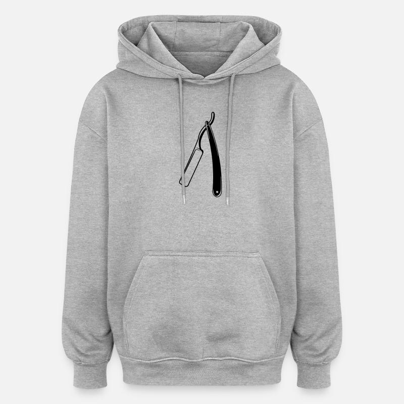 Razor transparent shadow image - Oversized Unisex Hoodie - heather grey