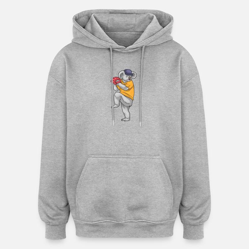 Koala Baseball Baseballhandschuh - Oversized Unisex Hoodie - Grau meliert