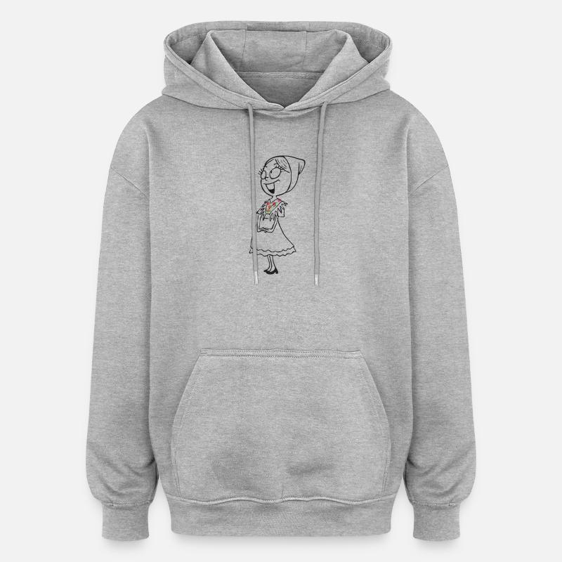 SERBSKA LENKA - contour - - Sweat à capuche oversize unisexe - gris chiné