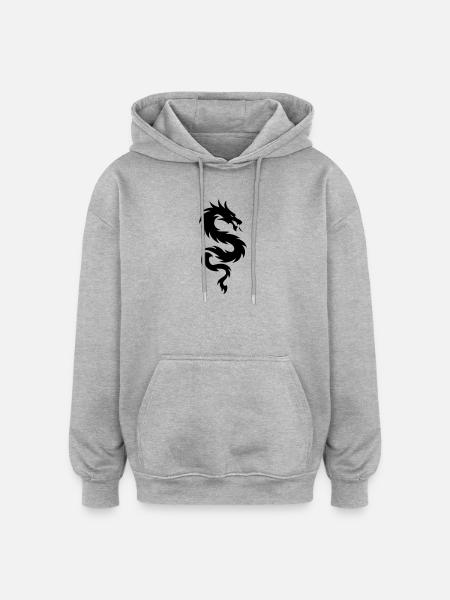 Chinese Dragon Icon - Oversized Unisex Hoodie - heather grey