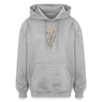 Meadow Flowers Watercolor - Oversized Unisex Hoodie - heather grey - Front - Noah (186cm)