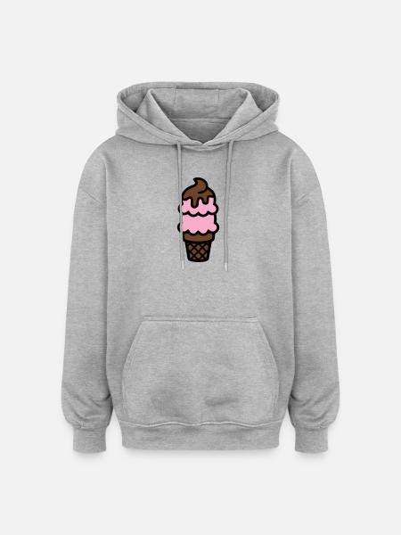 Eiswaffel Eiscreme Icon - Oversized Unisex Hoodie - heather grey