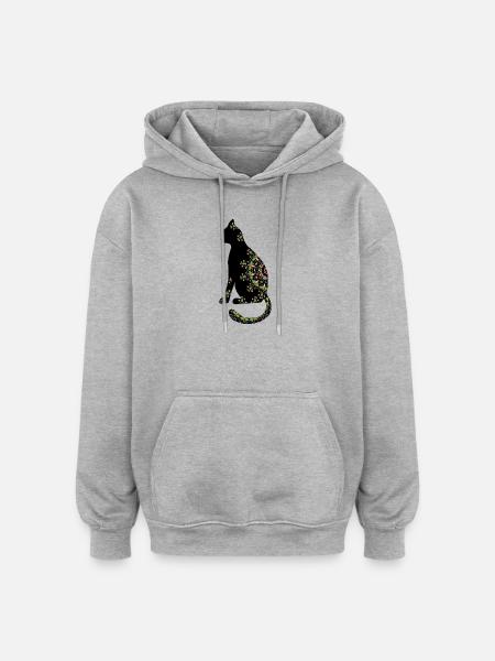 cat - Oversized Unisex Hoodie - heather grey