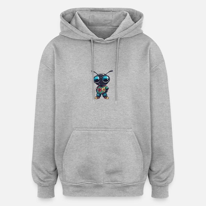 Fourmi Cool Été - Sweat à capuche oversize unisexe - gris chiné