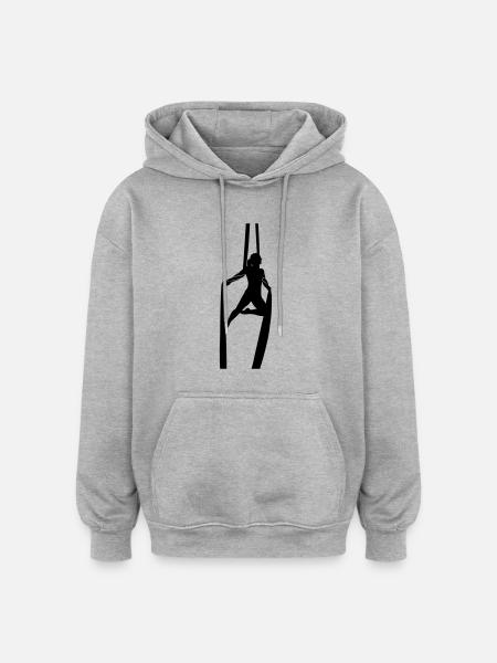 Aerial Silk - Oversized Unisex Hoodie - heather grey