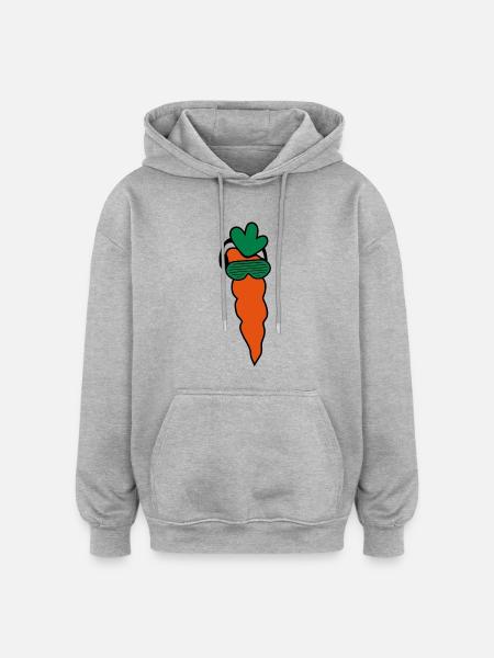 funky_carrot - Oversized Unisex Hoodie - heather grey