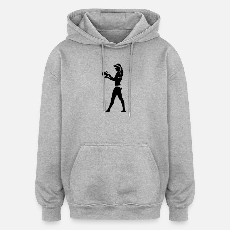 beachvolleyball - Sweat à capuche oversize unisexe - gris chiné