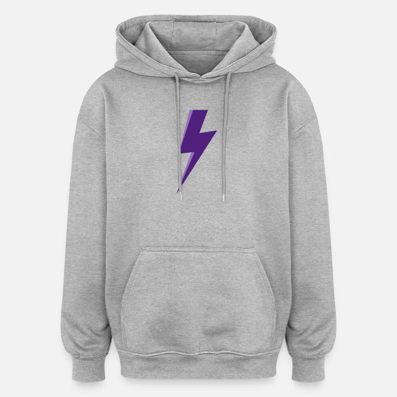 Eclair violet - Sweat à capuche oversize unisexe - gris chiné