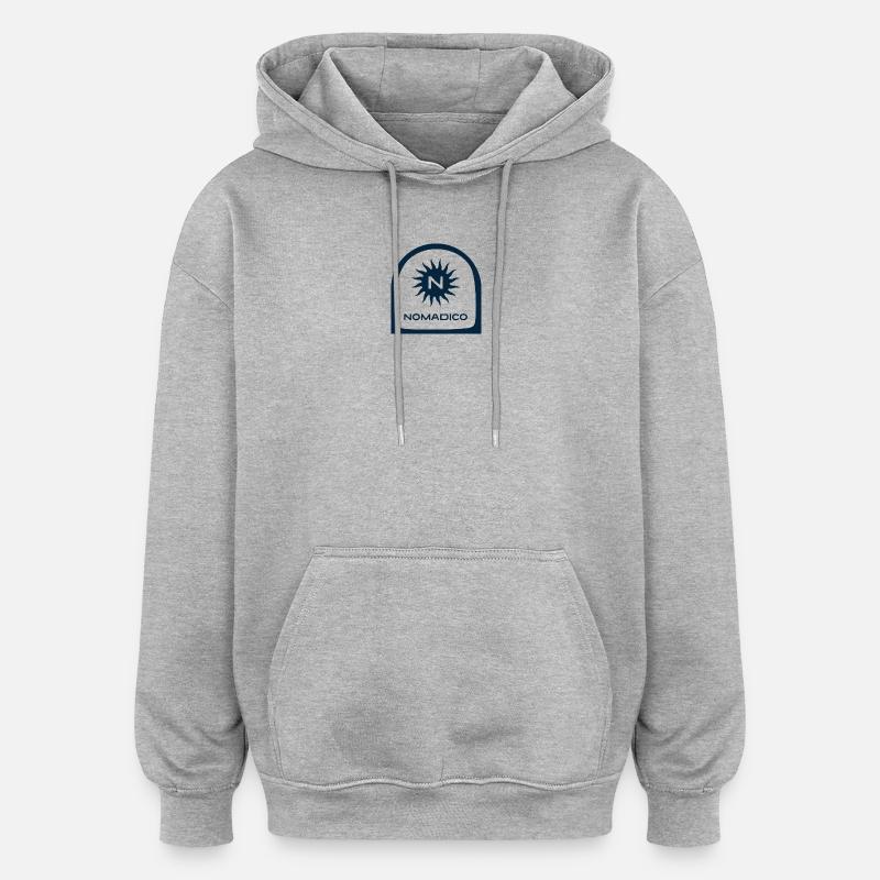Bogen Ocean_Blue_Nomadico - Oversized Unisex Hoodie - Grau meliert