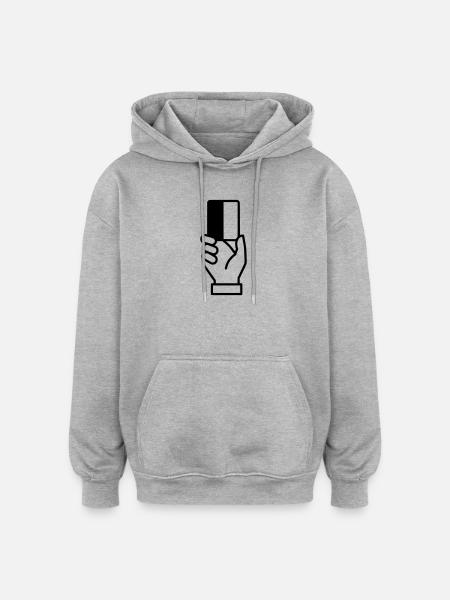 Referee Card Sending-Off Vector - Oversized Unisex Hoodie - heather grey