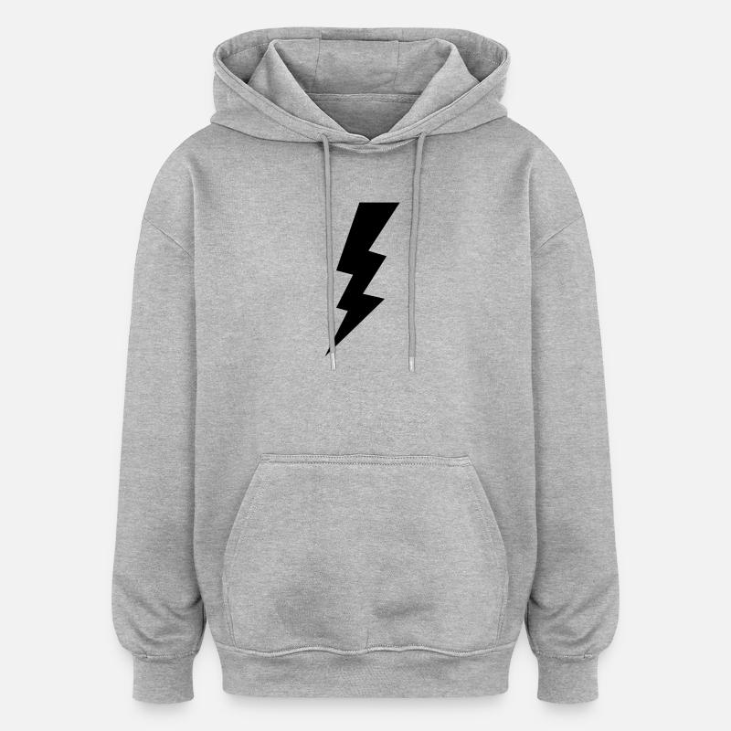 Lightning - Sweat à capuche oversize unisexe - gris chiné