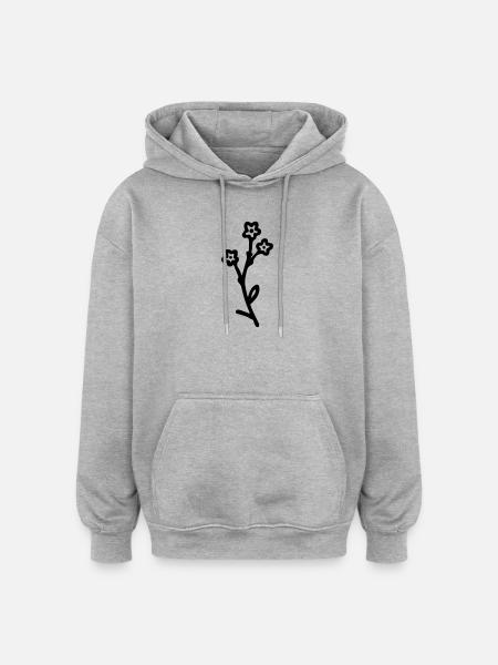Flower - Oversized Unisex Hoodie - heather grey