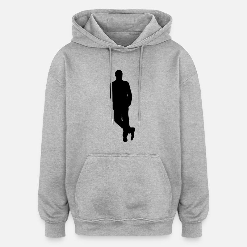 Mann Körper Silhouette Vektor-Design - Oversized Unisex Hoodie - Grau meliert