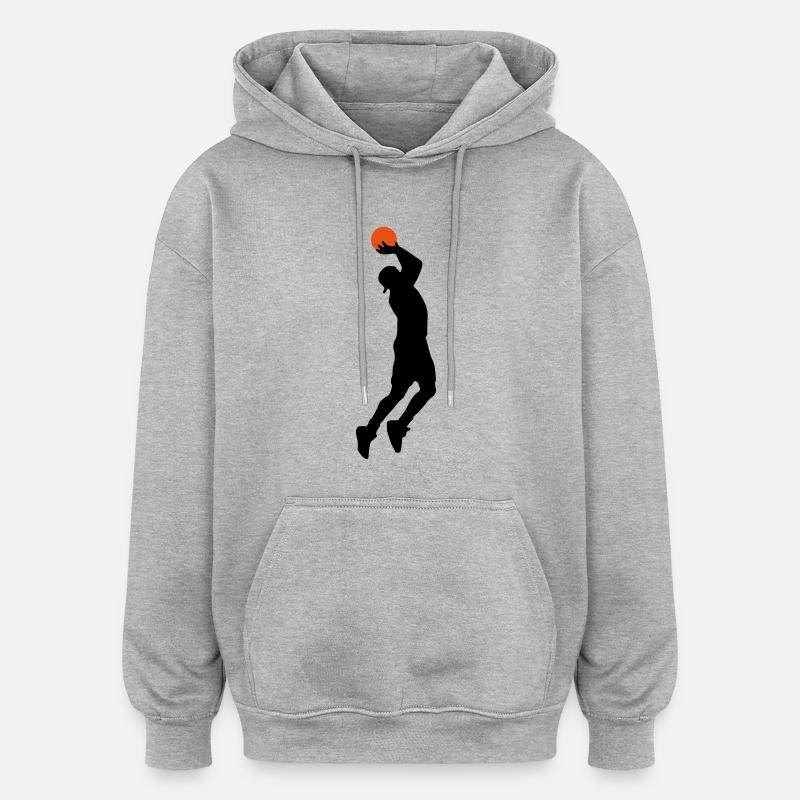 basketballer_2c - Sweat à capuche oversize unisexe - gris chiné