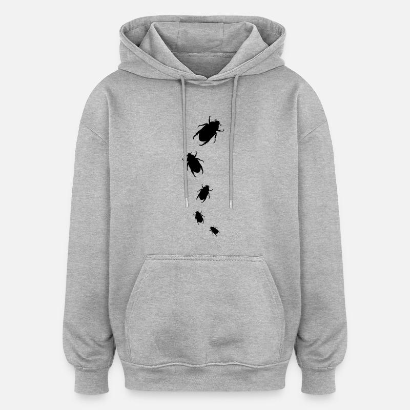 escarbot - Sweat à capuche oversize unisexe - gris chiné