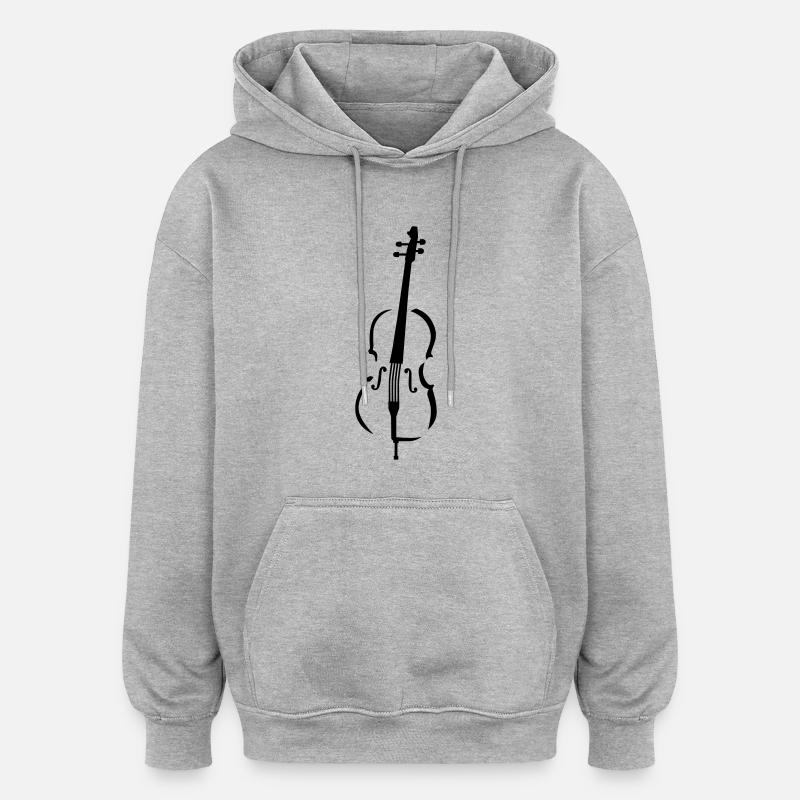 Violoncello - Sweat à capuche oversize unisexe - gris chiné