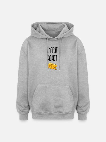 Cheese Addict / Cheese Addict - Oversized Unisex Hoodie - heather grey
