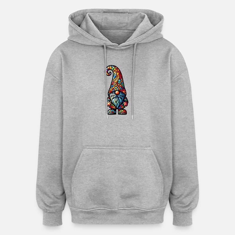 Gnome - Sweat à capuche oversize unisexe - gris chiné