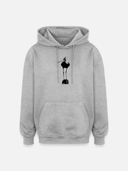 Uferschnepfe - Oversized Unisex Hoodie - Grau meliert