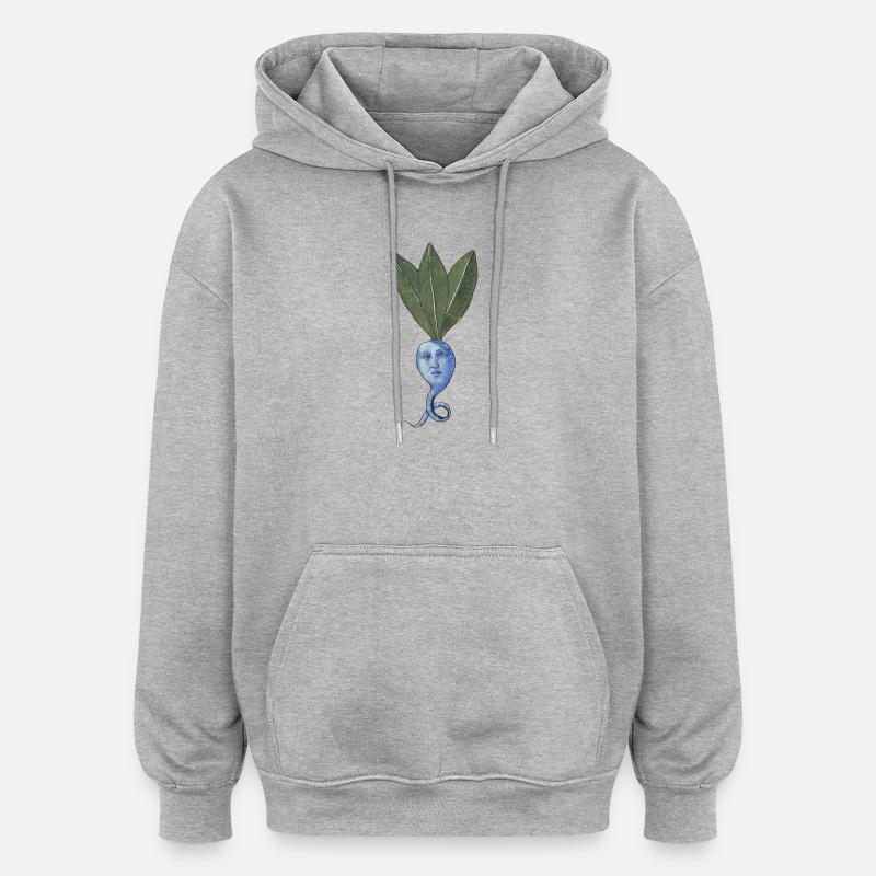 Blaue Beete - Oversized Unisex Hoodie - Grau meliert