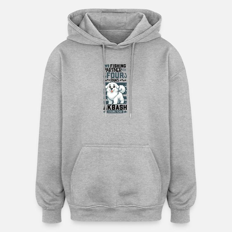 Pêche et Akbas - Sweat à capuche oversize unisexe - gris chiné