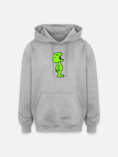Frog screaming angry angry unhappy angry - Oversized Unisex Hoodie - heather grey