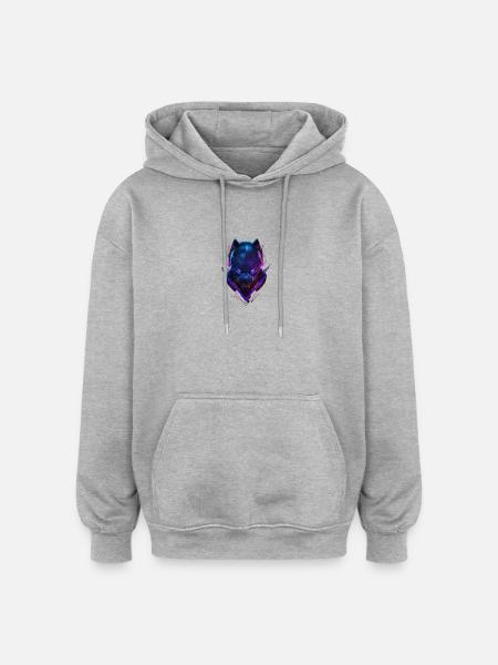 Schwarzer Panter - Oversized Unisex Hoodie - Grau meliert