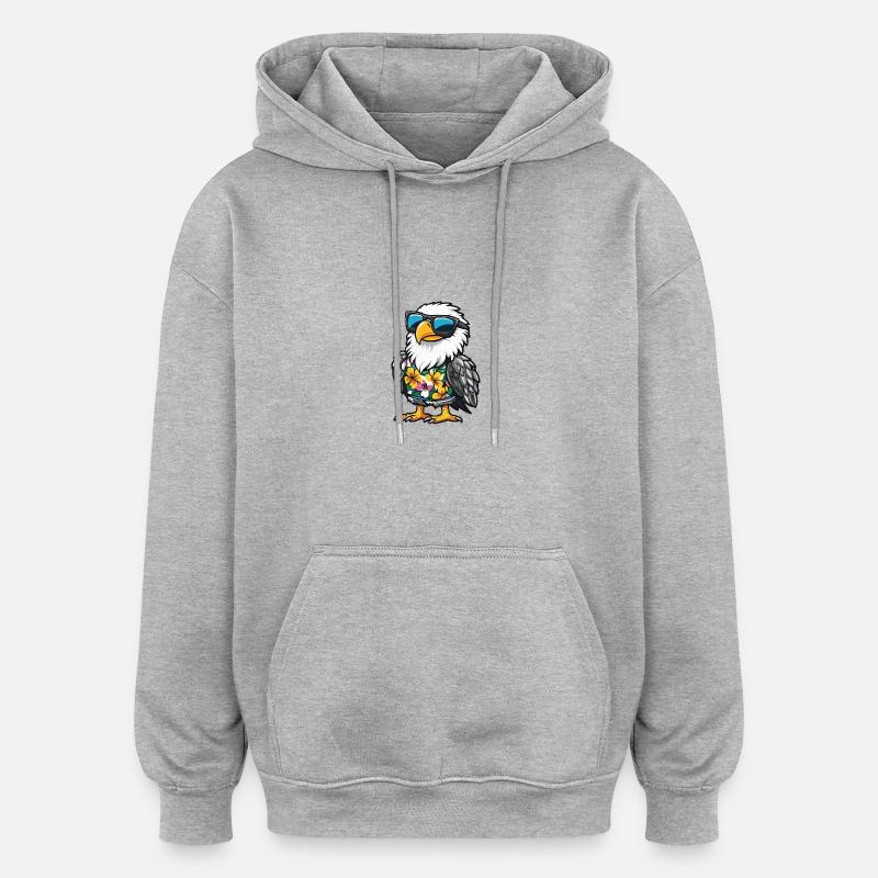 Eagle Bande dessinée Cool Été - Sweat à capuche oversize unisexe - gris chiné