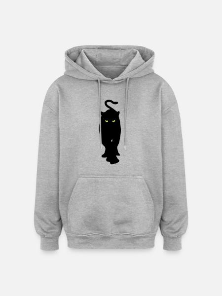 panthere2 - Sweat à capuche oversize unisexe - gris chiné