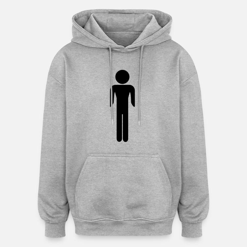 Man - Sweat à capuche oversize unisexe - gris chiné