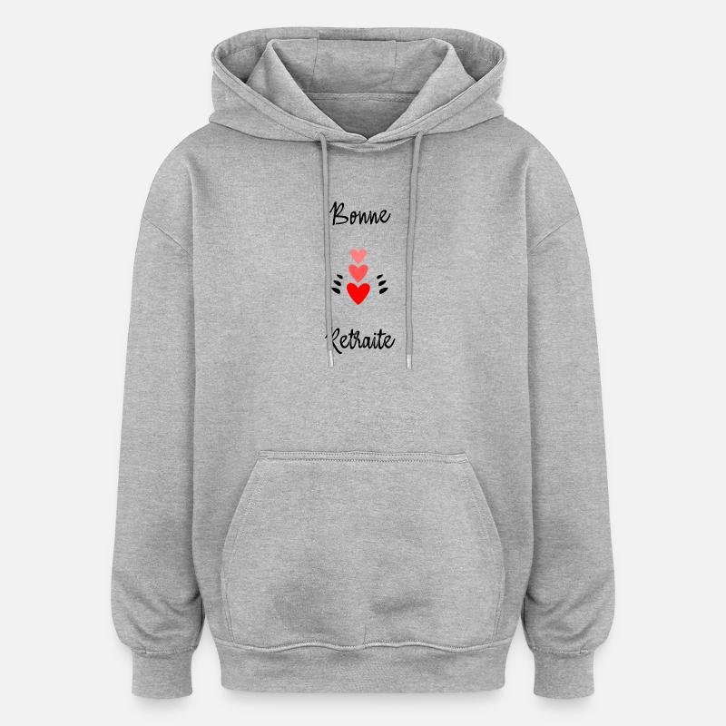 RETRAITE. BONNE RETRAITE. JOYEUSE RETRAITE - Sweat à capuche oversize unisexe - gris chiné