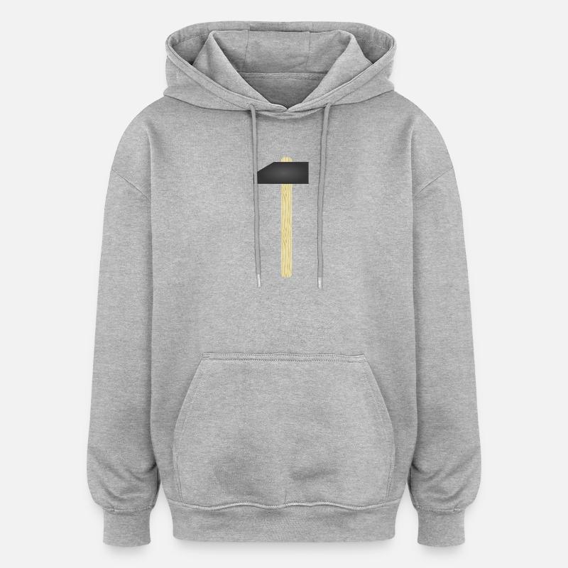 Conception de marteau en métal - Sweat à capuche oversize unisexe - gris chiné