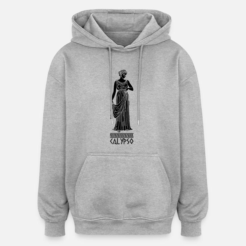 Calypso (noir) - Sweat à capuche oversize unisexe - gris chiné