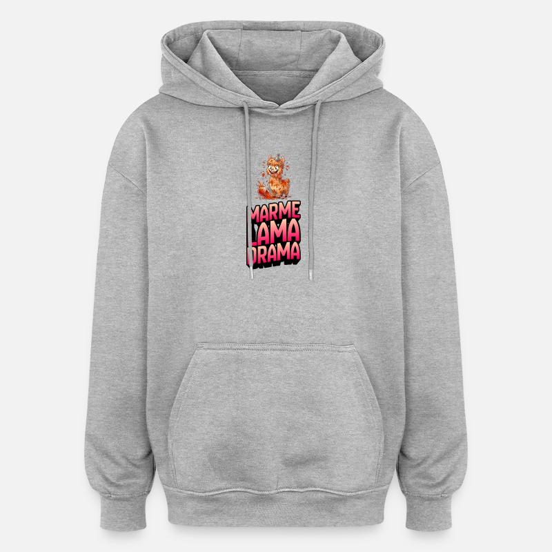 Marme Lama Drama - Oversized Unisex Hoodie - Grau meliert