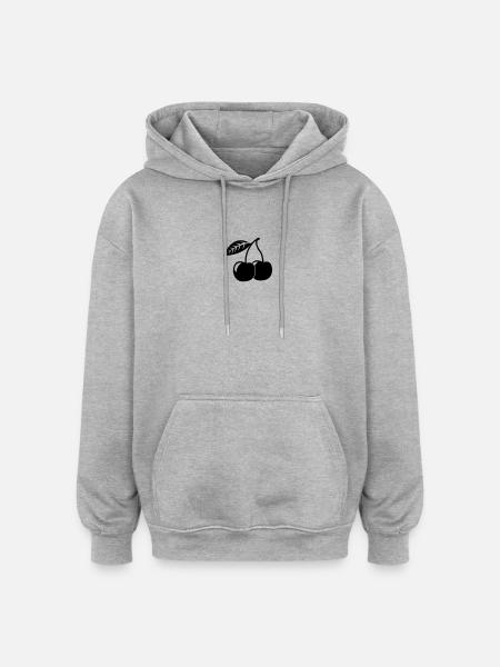 Kirschen, 1fb - Oversized Unisex Hoodie - Grau meliert