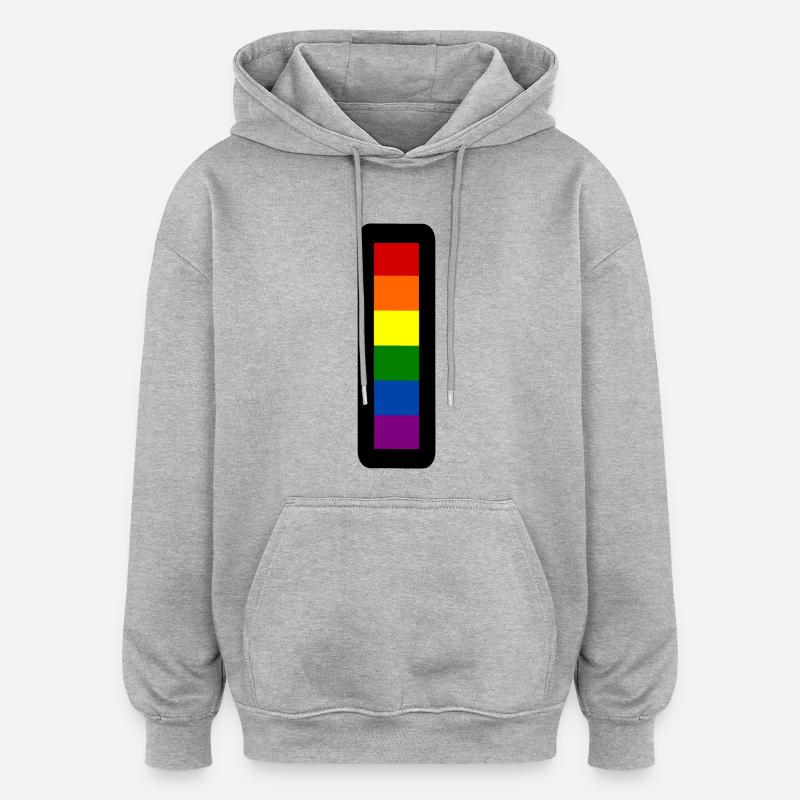 Lgbtq Drapeau - Sweat à capuche oversize unisexe - gris chiné