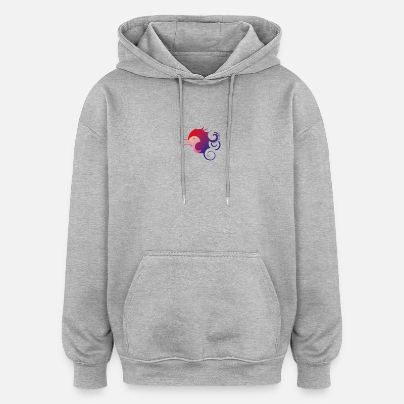 colibri - Sweat à capuche oversize unisexe - gris chiné