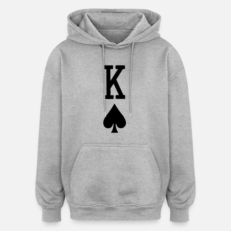 sauver le roi - Sweat à capuche oversize unisexe - gris chiné