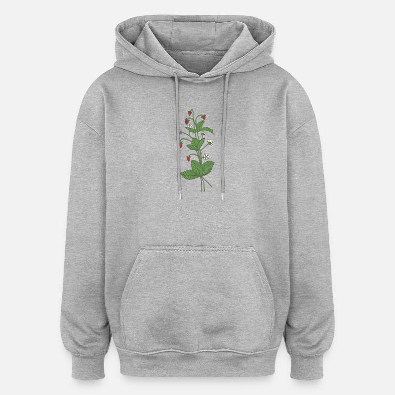 Walderdbeeren - Oversized Unisex Hoodie - Grau meliert