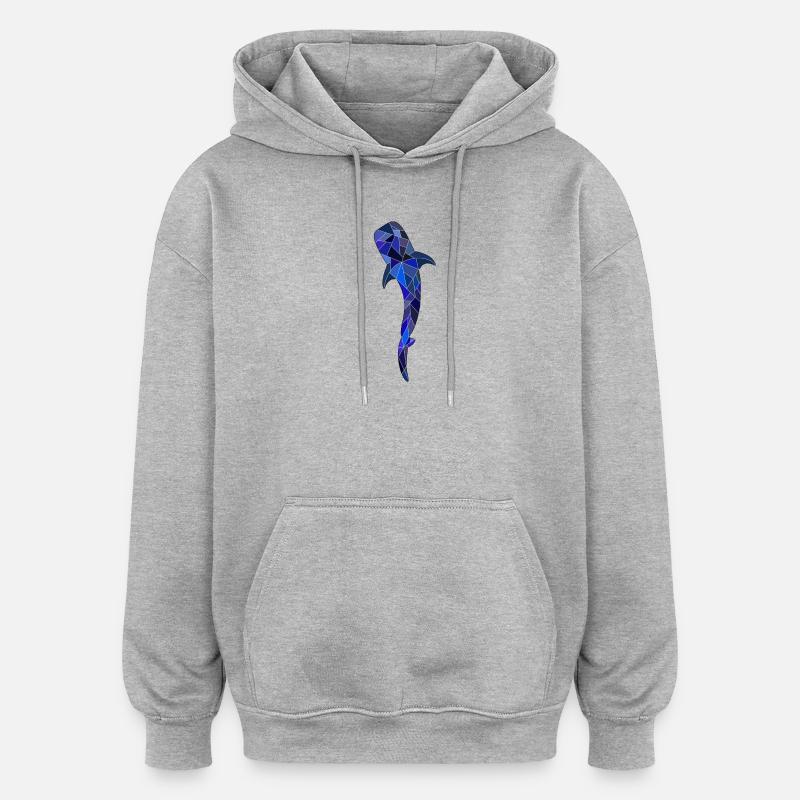Requin-baleine - Sweat à capuche oversize unisexe - gris chiné